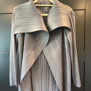 Dark Silver Pleated Coat, by Vante Couture, Size M